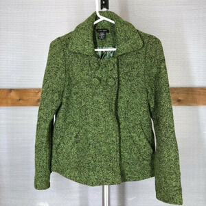 VINTAGE DOKI GEKI Green Wool Blend Boucle Jacket Sz‎ M